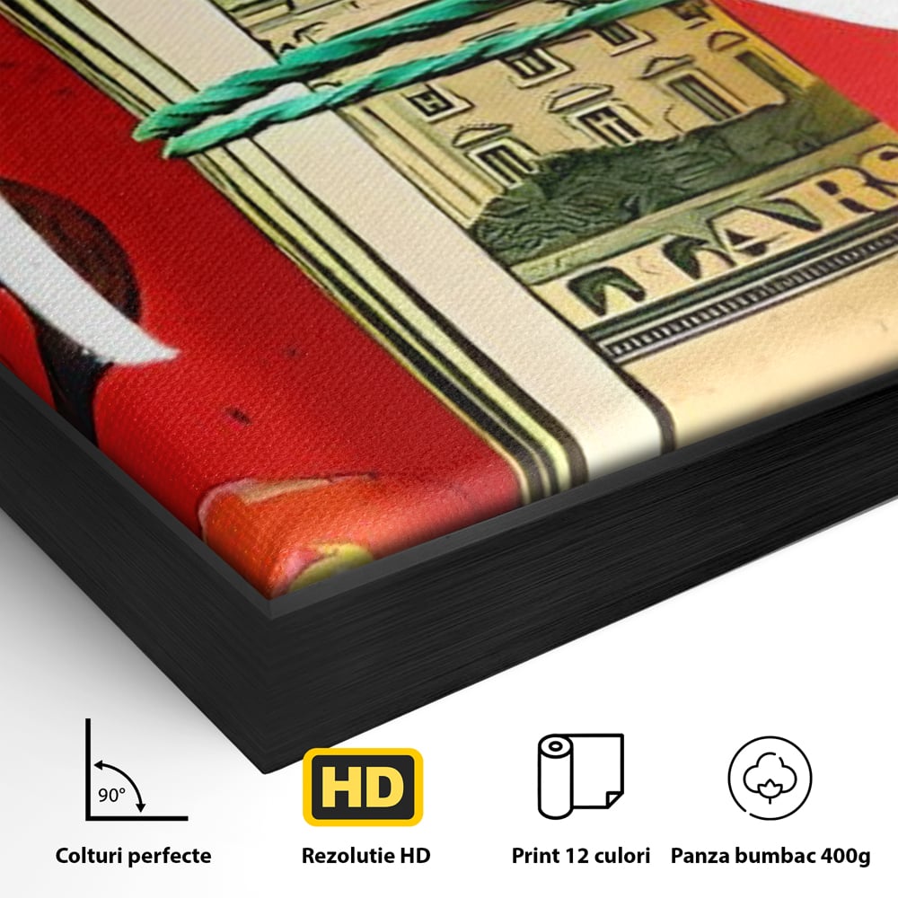 Tablou Canvas Premium LuxCanva® A1489, Graffiti Dollar , Room, Bani, Cash, Culori, Dormitor, Culori Vibrante