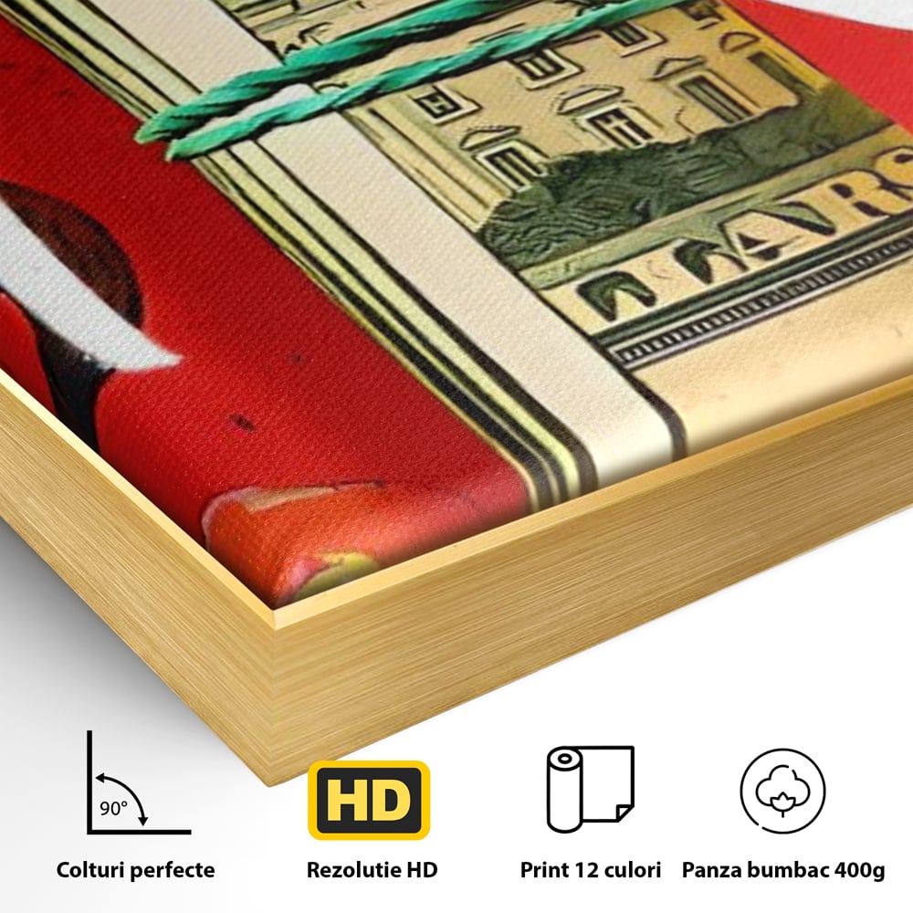 Tablou Canvas Premium LuxCanva® A1489, Graffiti Dollar , Room, Bani, Cash, Culori, Dormitor, Culori Vibrante