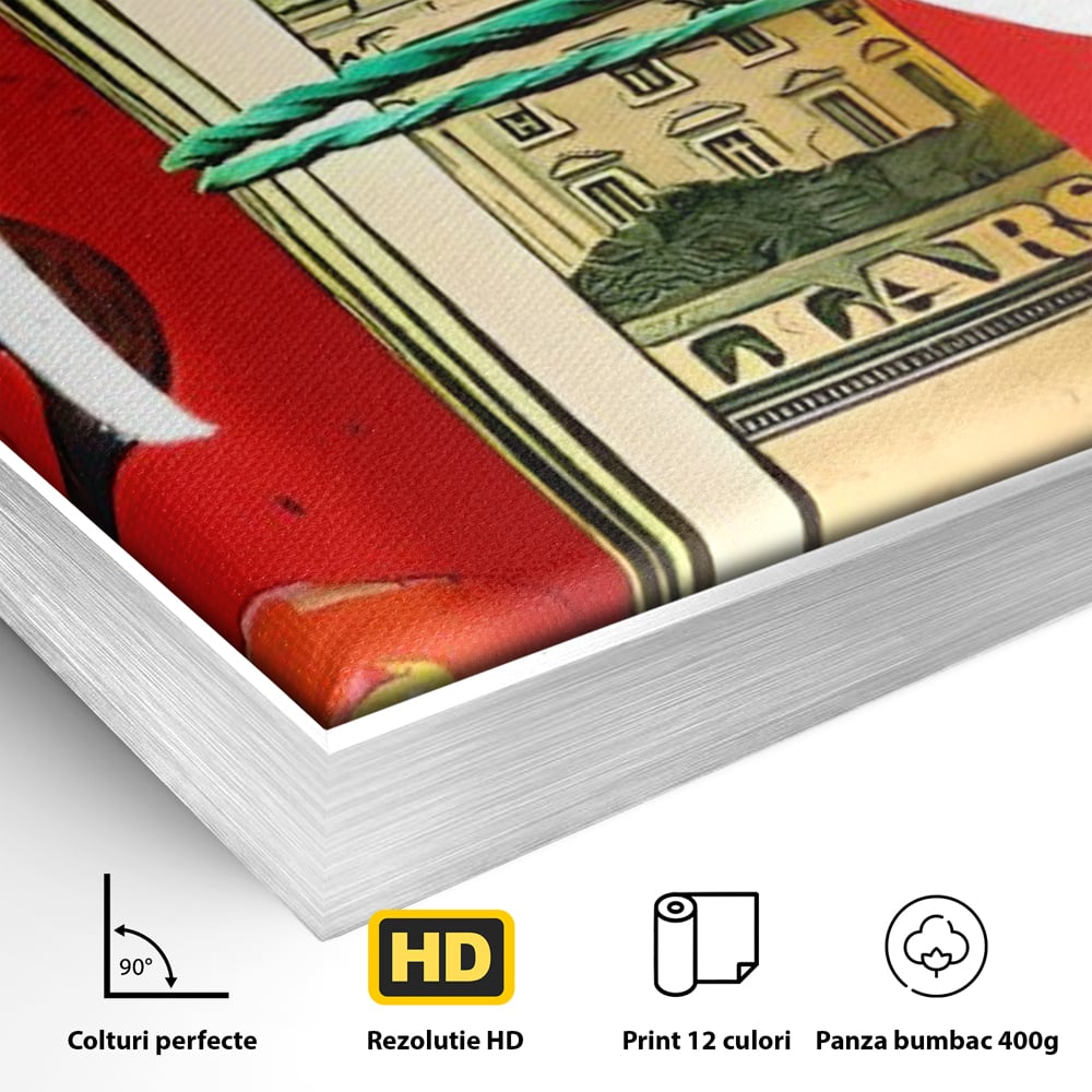 Tablou Canvas Premium LuxCanva® A1489, Graffiti Dollar , Room, Bani, Cash, Culori, Dormitor, Culori Vibrante