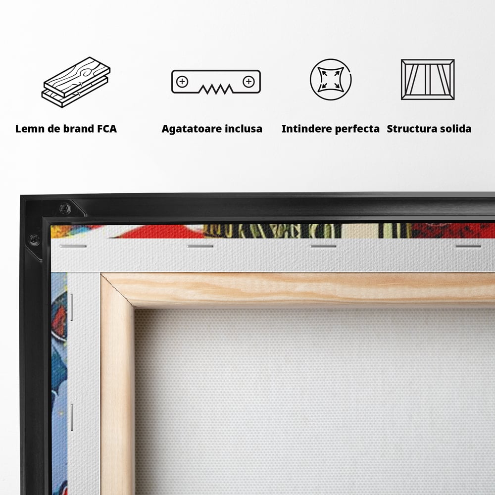 Tablou Canvas Premium LuxCanva® A1489, Graffiti Dollar , Room, Bani, Cash, Culori, Dormitor, Culori Vibrante