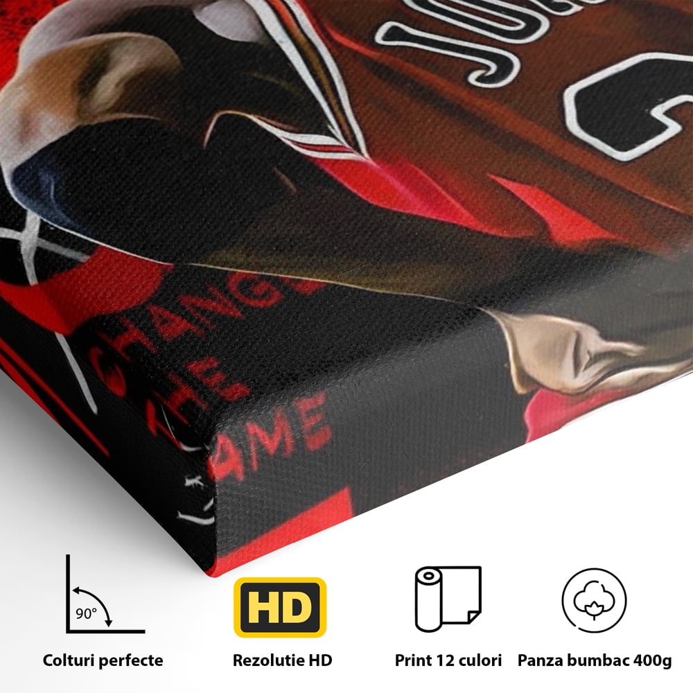 Tablou Canvas Premium, LuxCanva® A1490, Jordan23 , Room, Baschet, NBA, Sportiv, Personalitati, Club Sportiv, Culori Vibrante