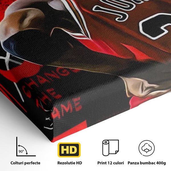 Tablou Canvas Premium, LuxCanva® A1490, Jordan23 , Room, Baschet, NBA, Sportiv, Personalitati, Club Sportiv, Culori Vibrante