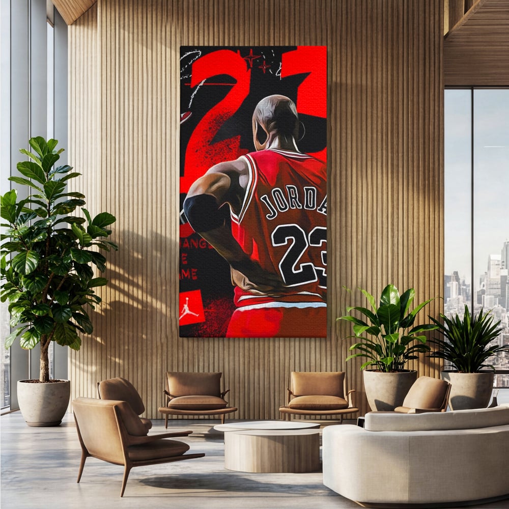 Tablou Canvas Premium, LuxCanva® A1490, Jordan23 , Room, Baschet, NBA, Sportiv, Personalitati, Club Sportiv, Culori Vibrante