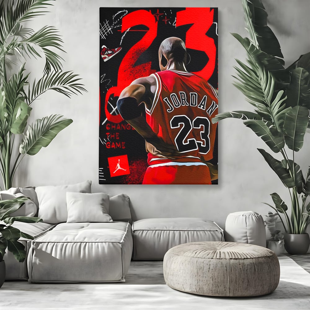 Tablou Canvas Premium, LuxCanva® A1490, Jordan23 , Room, Baschet, NBA, Sportiv, Personalitati, Club Sportiv, Culori Vibrante