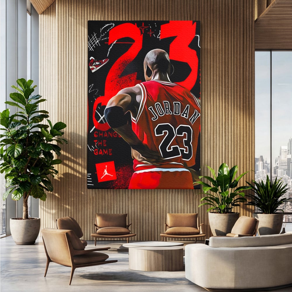 Tablou Canvas Premium, LuxCanva® A1490, Jordan23 , Room, Baschet, NBA, Sportiv, Personalitati, Club Sportiv, Culori Vibrante