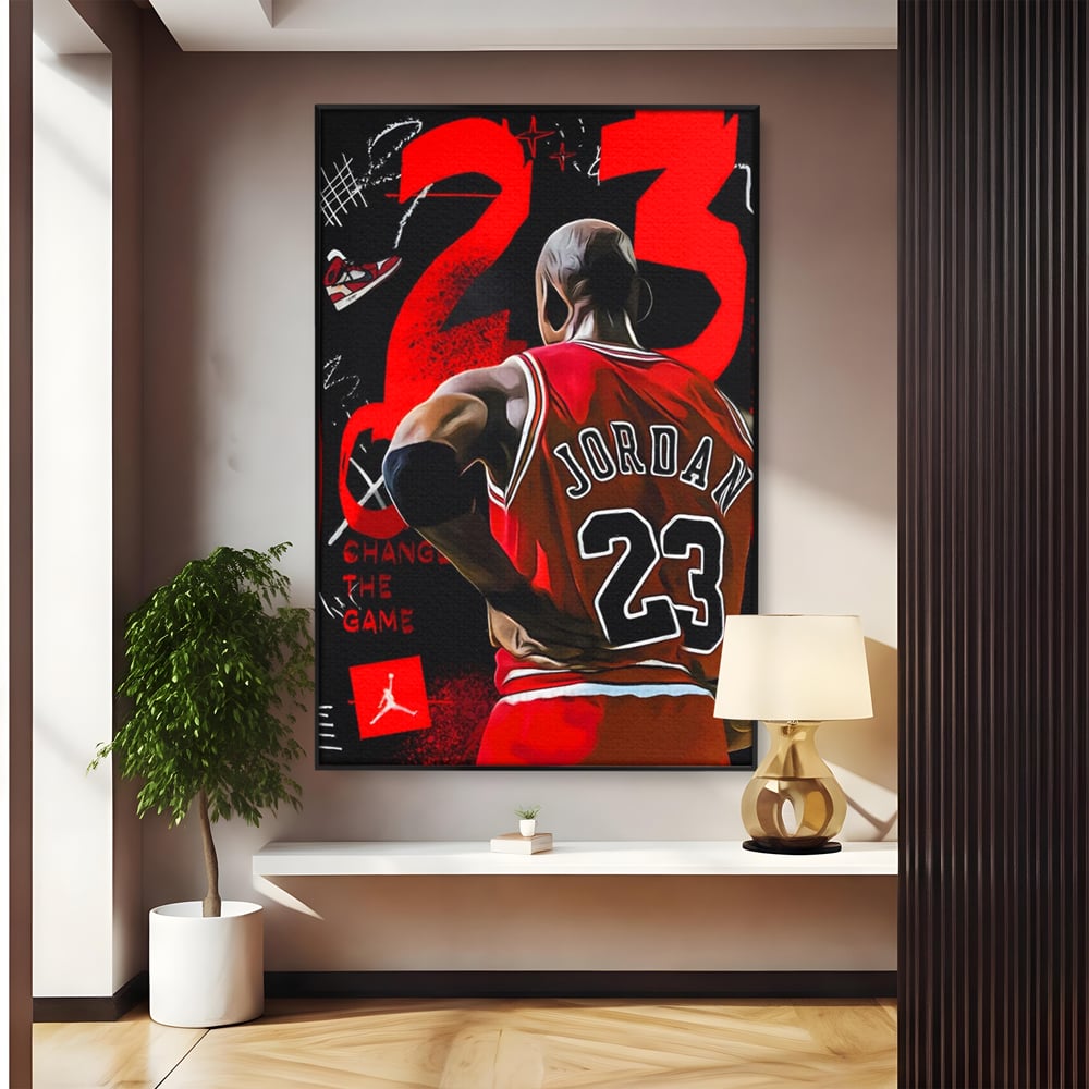 Tablou Canvas Premium, LuxCanva® A1490, Jordan23 , Room, Baschet, NBA, Sportiv, Personalitati, Club Sportiv, Culori Vibrante
