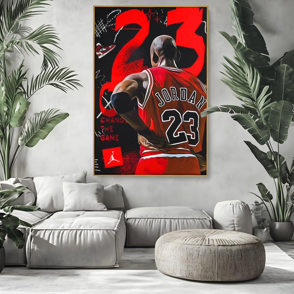 Tablou Canvas Premium, LuxCanva® A1490, Jordan23 , Room, Baschet, NBA, Sportiv, Personalitati, Club Sportiv, Culori Vibrante