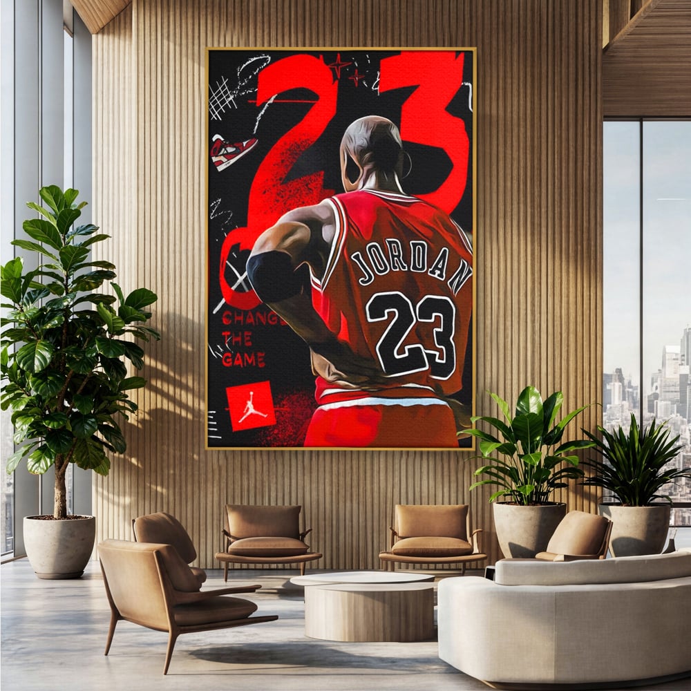 Tablou Canvas Premium, LuxCanva® A1490, Jordan23 , Room, Baschet, NBA, Sportiv, Personalitati, Club Sportiv, Culori Vibrante
