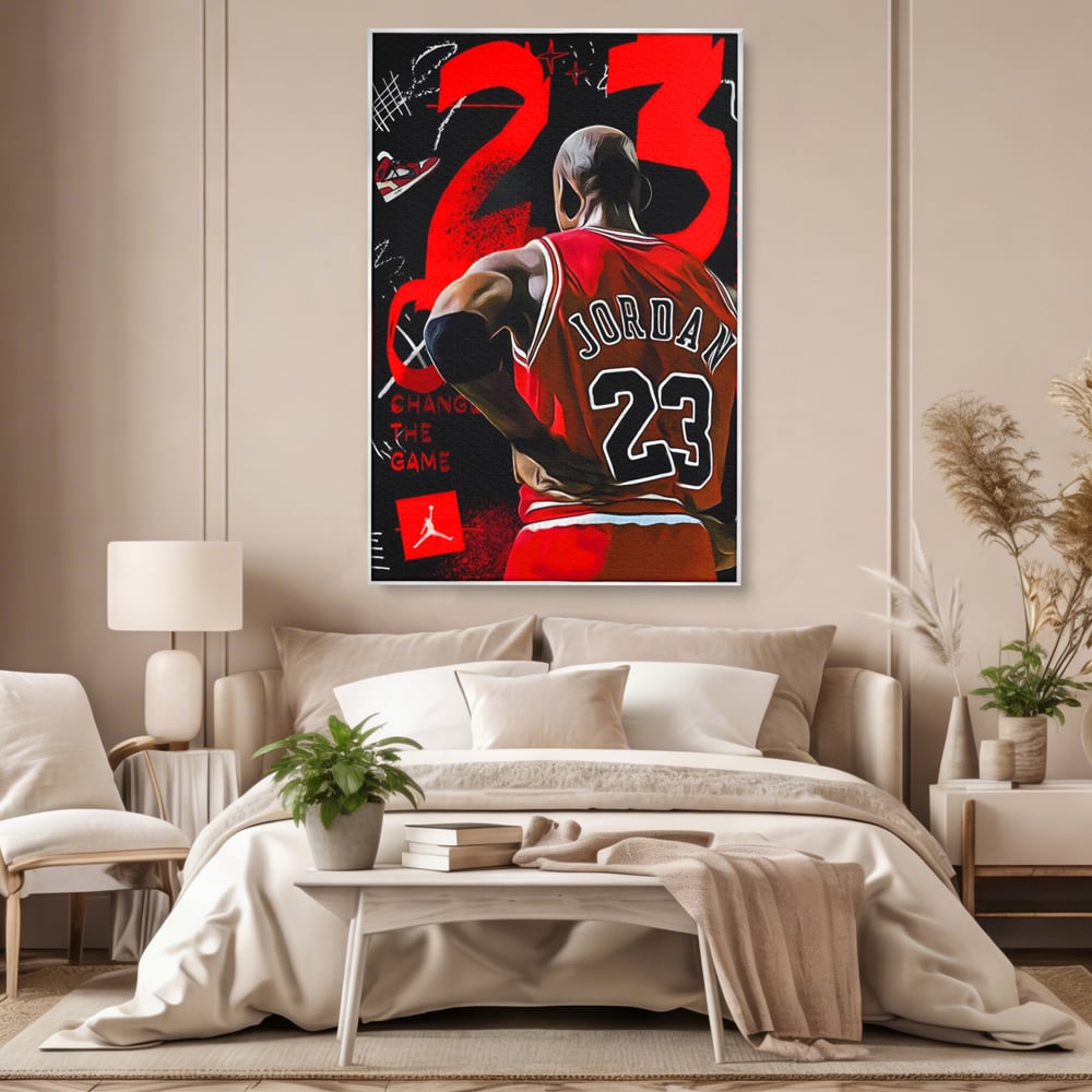 Tablou Canvas Premium, LuxCanva® A1490, Jordan23 , Room, Baschet, NBA, Sportiv, Personalitati, Club Sportiv, Culori Vibrante
