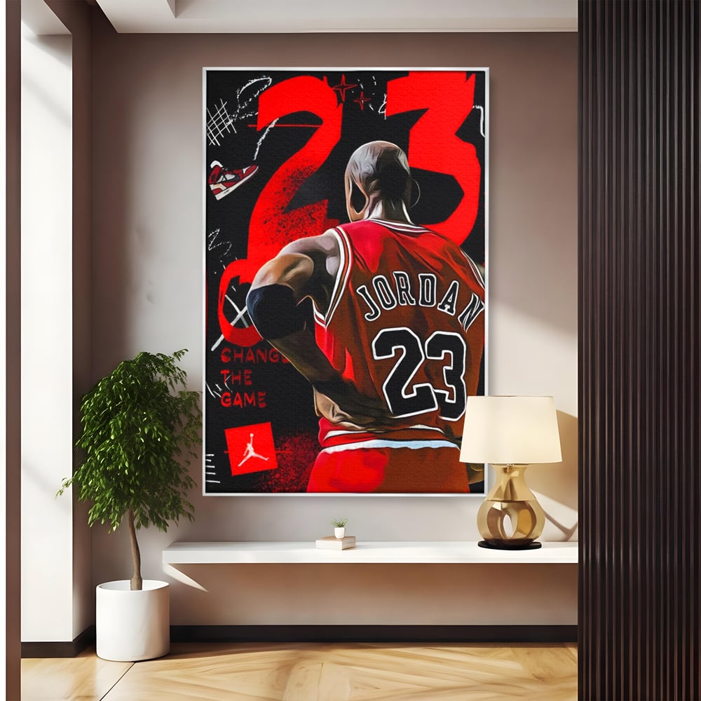 Tablou Canvas Premium, LuxCanva® A1490, Jordan23 , Room, Baschet, NBA, Sportiv, Personalitati, Club Sportiv, Culori Vibrante