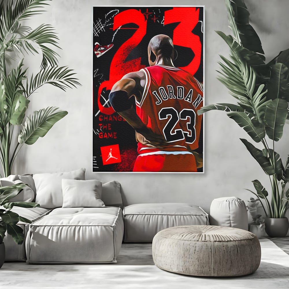 Tablou Canvas Premium, LuxCanva® A1490, Jordan23 , Room, Baschet, NBA, Sportiv, Personalitati, Club Sportiv, Culori Vibrante