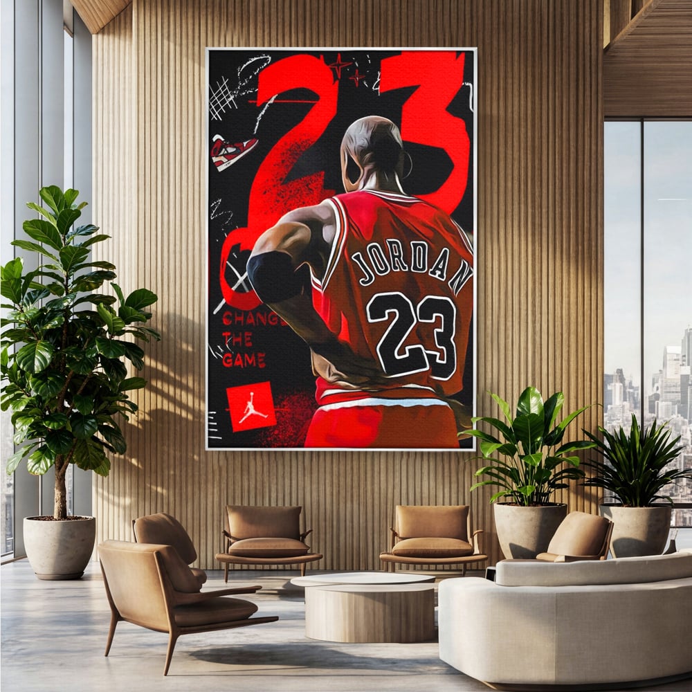Tablou Canvas Premium, LuxCanva® A1490, Jordan23 , Room, Baschet, NBA, Sportiv, Personalitati, Club Sportiv, Culori Vibrante