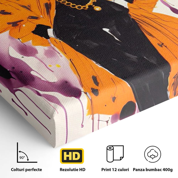 Tablou Canvas Premium LuxCanva® A1491, Women Style , Room, Moda, Frumusete, Stil Vestimentar, Dormitor, Culori Vibrante