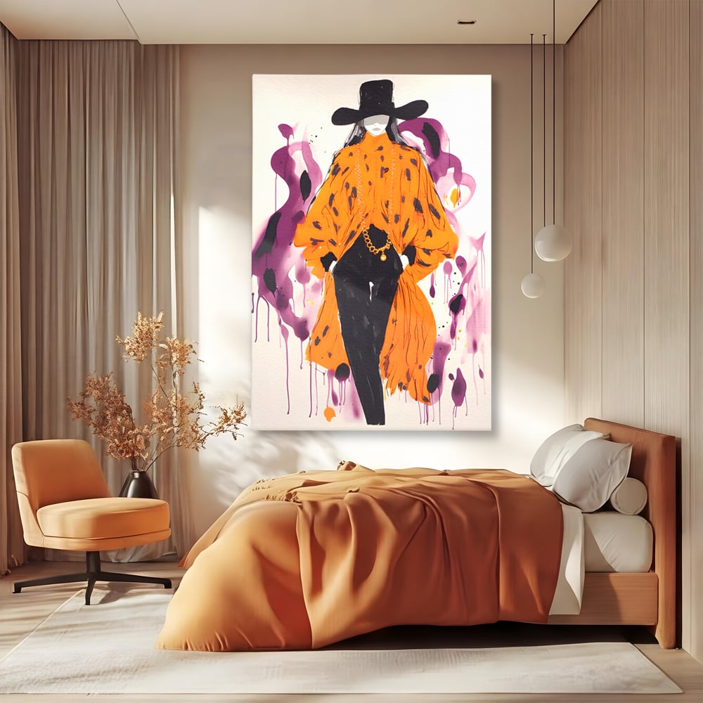 Tablou Canvas Premium LuxCanva® A1491, Women Style , Room, Moda, Frumusete, Stil Vestimentar, Dormitor, Culori Vibrante