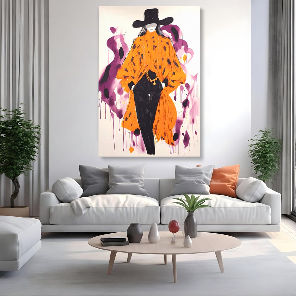 Tablou Canvas Premium LuxCanva® A1491, Women Style , Room, Moda, Frumusete, Stil Vestimentar, Dormitor, Culori Vibrante