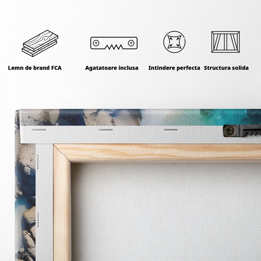 Tablou Canvas Premium LuxCanva® A1492, Sea Stone , Room, Pietre, Stanci, Mare, Turcoaz, Dormitor, Culori Vibrante