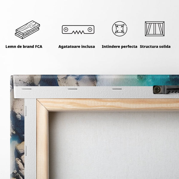 Tablou Canvas Premium LuxCanva® A1492, Sea Stone , Room, Pietre, Stanci, Mare, Turcoaz, Dormitor, Culori Vibrante