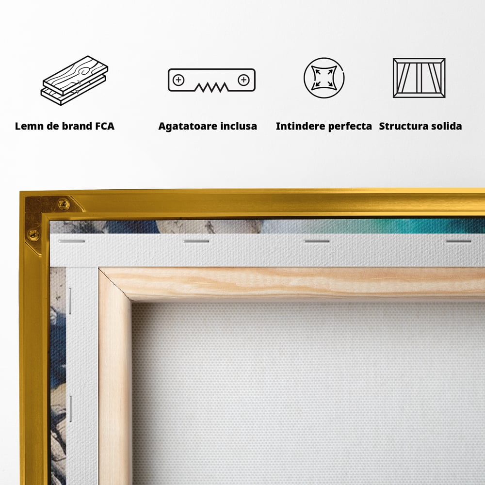 Tablou Canvas Premium LuxCanva® A1492, Sea Stone , Room, Pietre, Stanci, Mare, Turcoaz, Dormitor, Culori Vibrante
