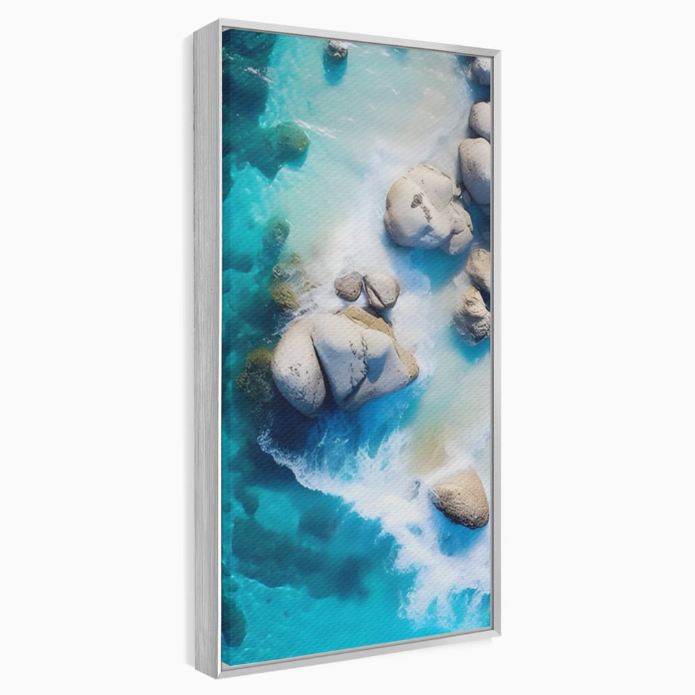 Tablou Canvas Premium LuxCanva® A1492, Sea Stone , Room, Pietre, Stanci, Mare, Turcoaz, Dormitor, Culori Vibrante