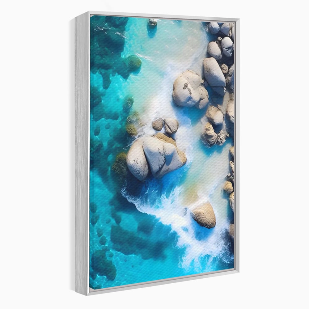 Tablou Canvas Premium LuxCanva® A1492, Sea Stone , Room, Pietre, Stanci, Mare, Turcoaz, Dormitor, Culori Vibrante