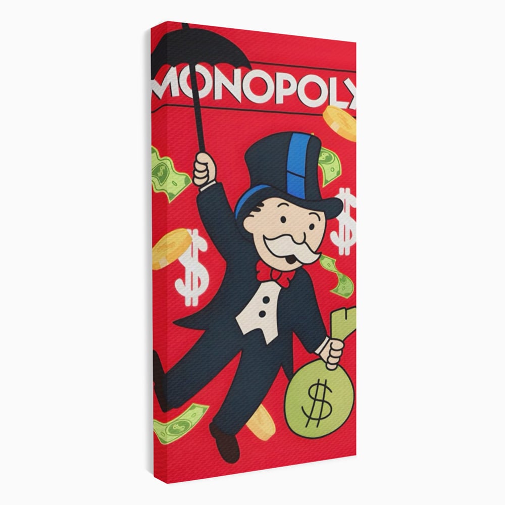 Tablou Canvas Premium LuxCanva® A1493, Monopoly Game , Room, Joc, Dolar, Bani, Cash, Dormitor, Culori Vibrante