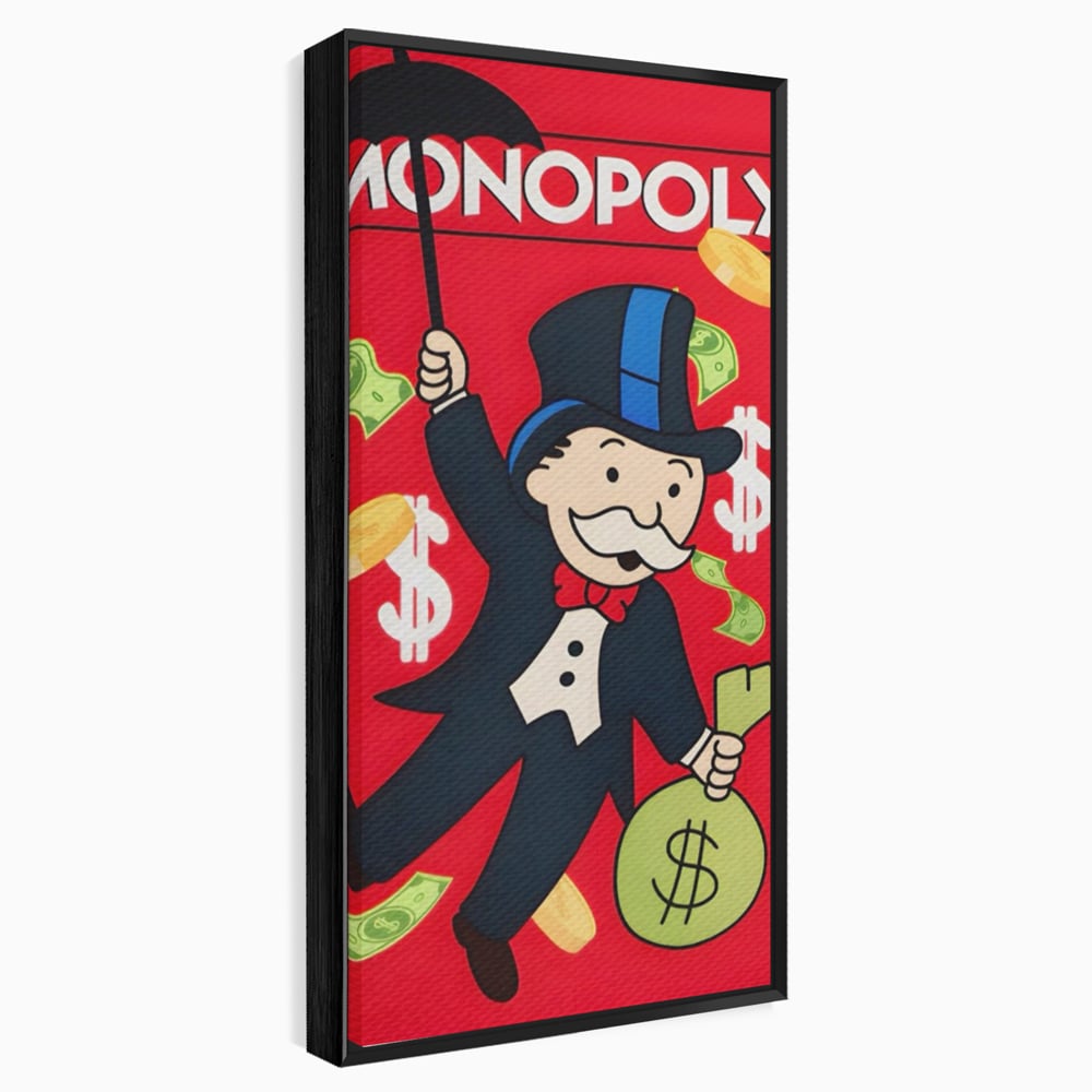 Tablou Canvas Premium LuxCanva® A1493, Monopoly Game , Room, Joc, Dolar, Bani, Cash, Dormitor, Culori Vibrante