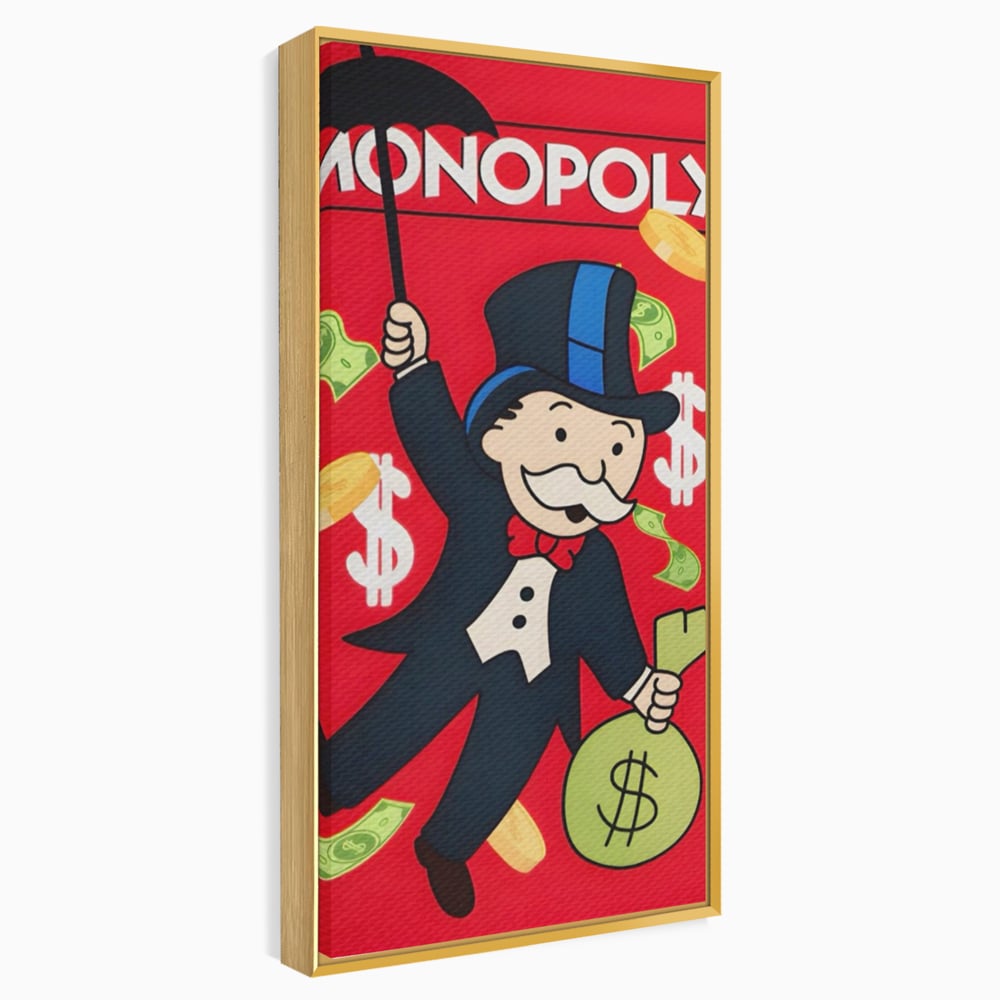 Tablou Canvas Premium LuxCanva® A1493, Monopoly Game , Room, Joc, Dolar, Bani, Cash, Dormitor, Culori Vibrante