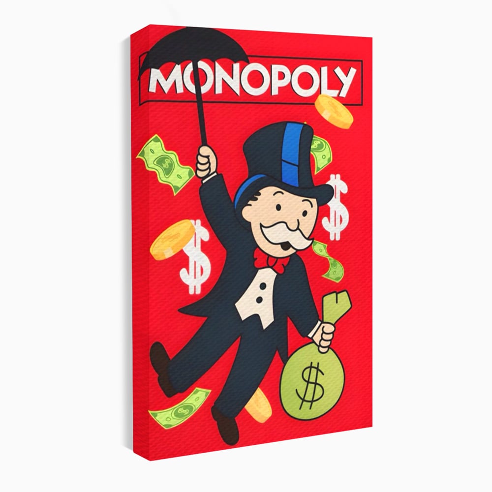 Tablou Canvas Premium LuxCanva® A1493, Monopoly Game , Room, Joc, Dolar, Bani, Cash, Dormitor, Culori Vibrante