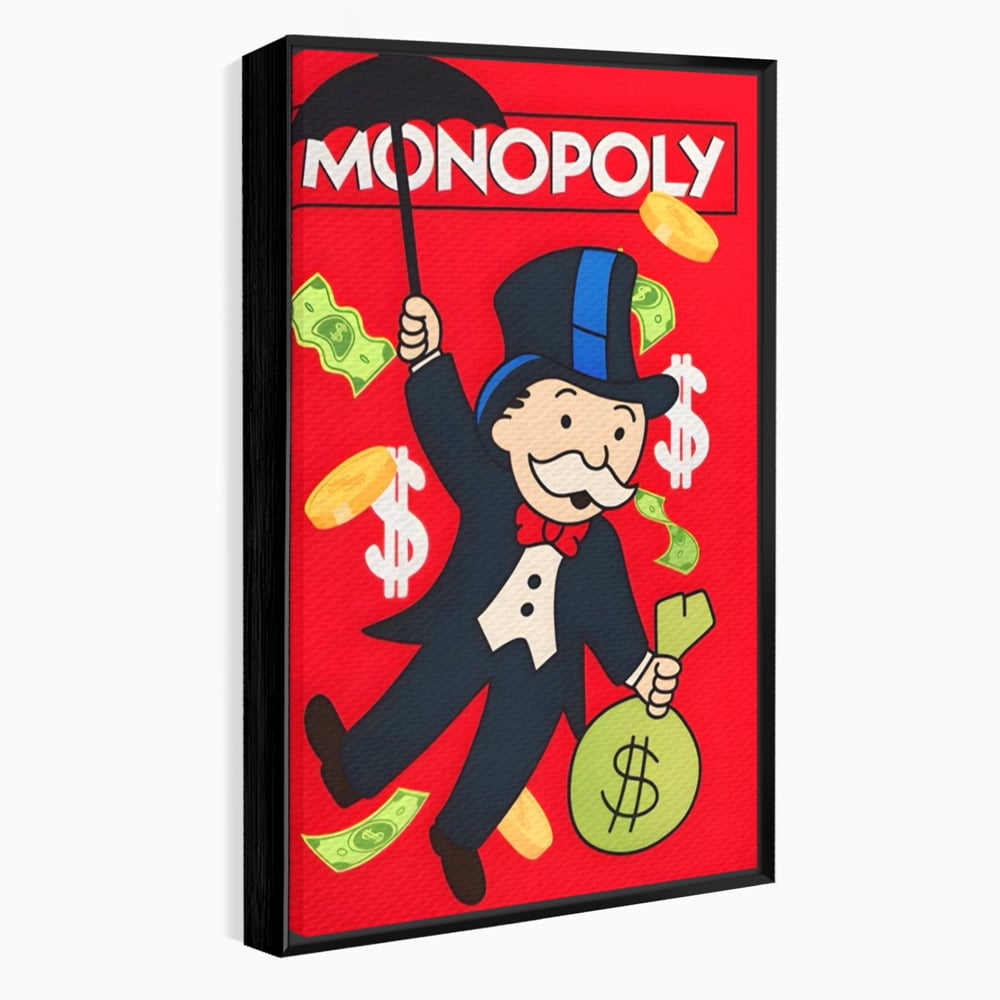 Tablou Canvas Premium LuxCanva® A1493, Monopoly Game , Room, Joc, Dolar, Bani, Cash, Dormitor, Culori Vibrante