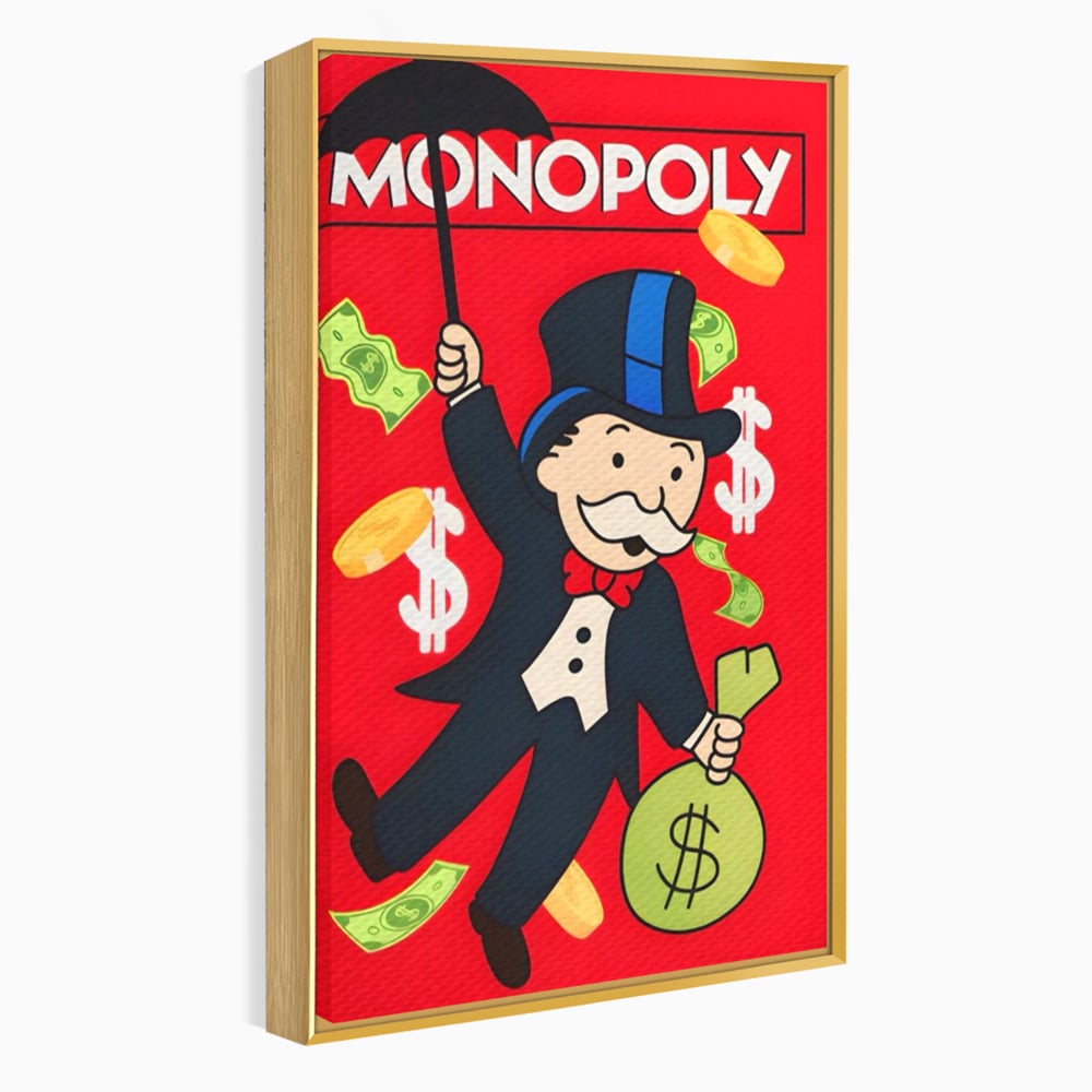 Tablou Canvas Premium LuxCanva® A1493, Monopoly Game , Room, Joc, Dolar, Bani, Cash, Dormitor, Culori Vibrante