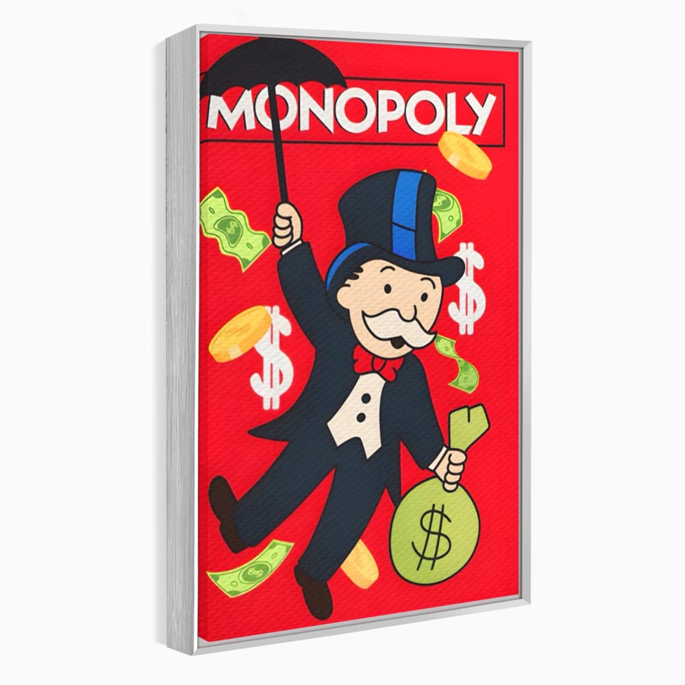 Tablou Canvas Premium LuxCanva® A1493, Monopoly Game , Room, Joc, Dolar, Bani, Cash, Dormitor, Culori Vibrante