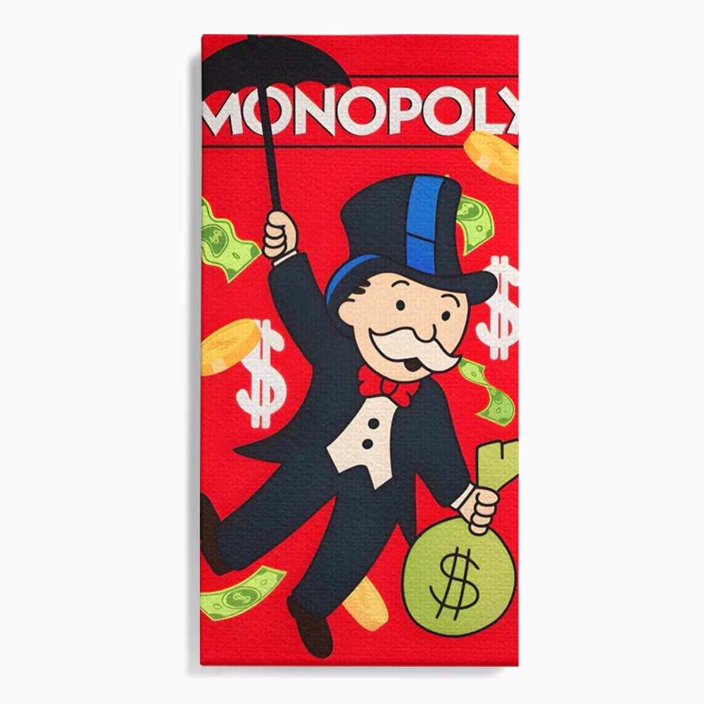 Tablou Canvas Premium LuxCanva® A1493, Monopoly Game , Room, Joc, Dolar, Bani, Cash, Dormitor, Culori Vibrante