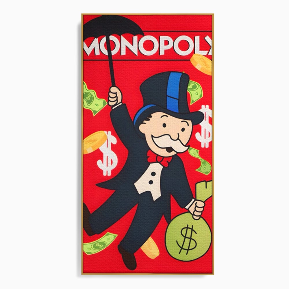 Tablou Canvas Premium LuxCanva® A1493, Monopoly Game , Room, Joc, Dolar, Bani, Cash, Dormitor, Culori Vibrante
