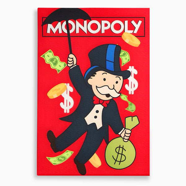Tablou Canvas Premium LuxCanva® A1493, Monopoly Game , Room, Joc, Dolar, Bani, Cash, Dormitor, Culori Vibrante