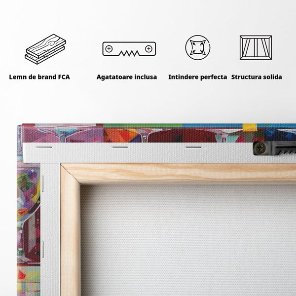Tablou Canvas Premium LuxCanva® A1495, Cocktail , Room, Bautura, Pahare, Bar, Bucatarie, Culori Vibrante
