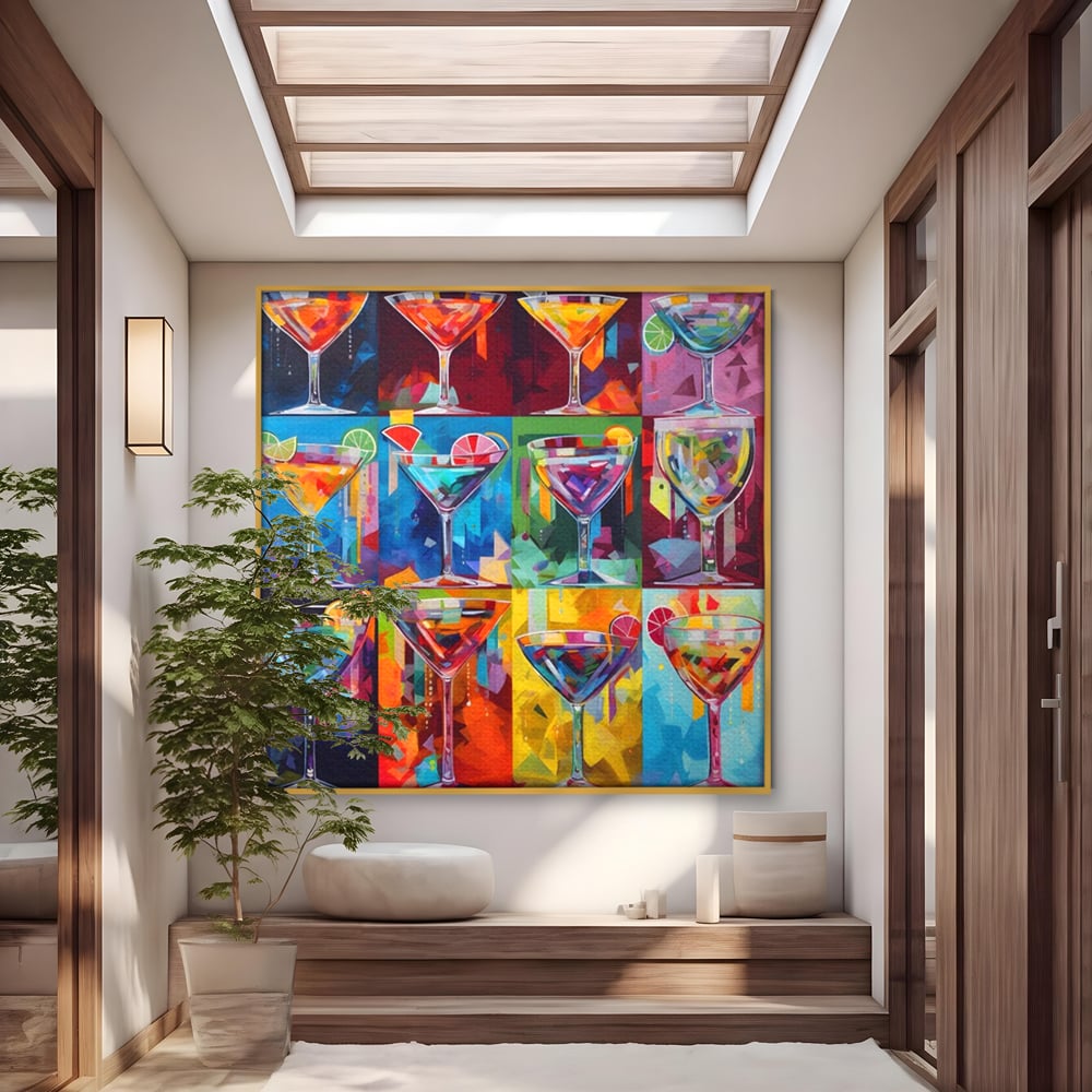Tablou Canvas Premium LuxCanva® A1495, Cocktail , Room, Bautura, Pahare, Bar, Bucatarie, Culori Vibrante