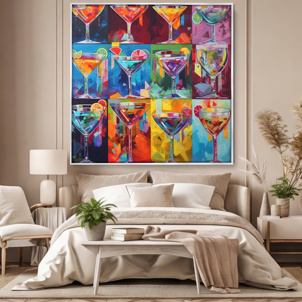 Tablou Canvas Premium LuxCanva® A1495, Cocktail , Room, Bautura, Pahare, Bar, Bucatarie, Culori Vibrante