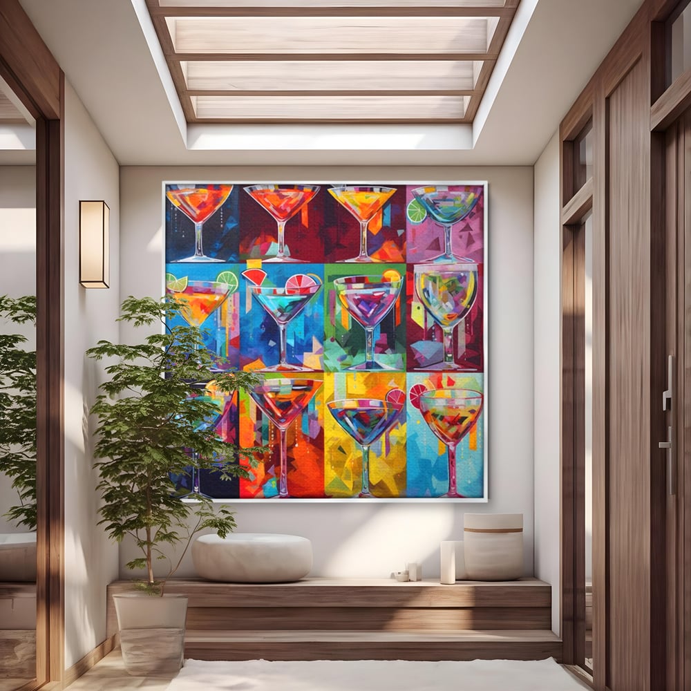 Tablou Canvas Premium LuxCanva® A1495, Cocktail , Room, Bautura, Pahare, Bar, Bucatarie, Culori Vibrante
