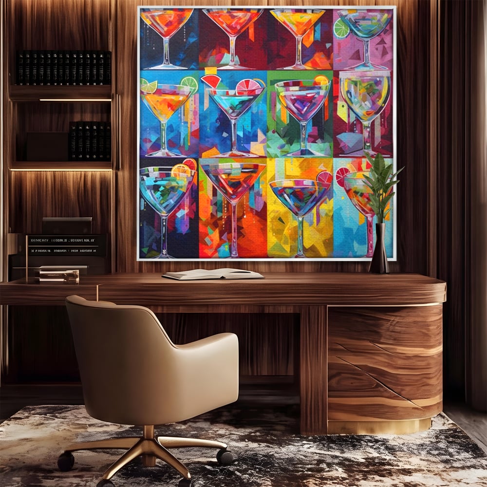 Tablou Canvas Premium LuxCanva® A1495, Cocktail , Room, Bautura, Pahare, Bar, Bucatarie, Culori Vibrante