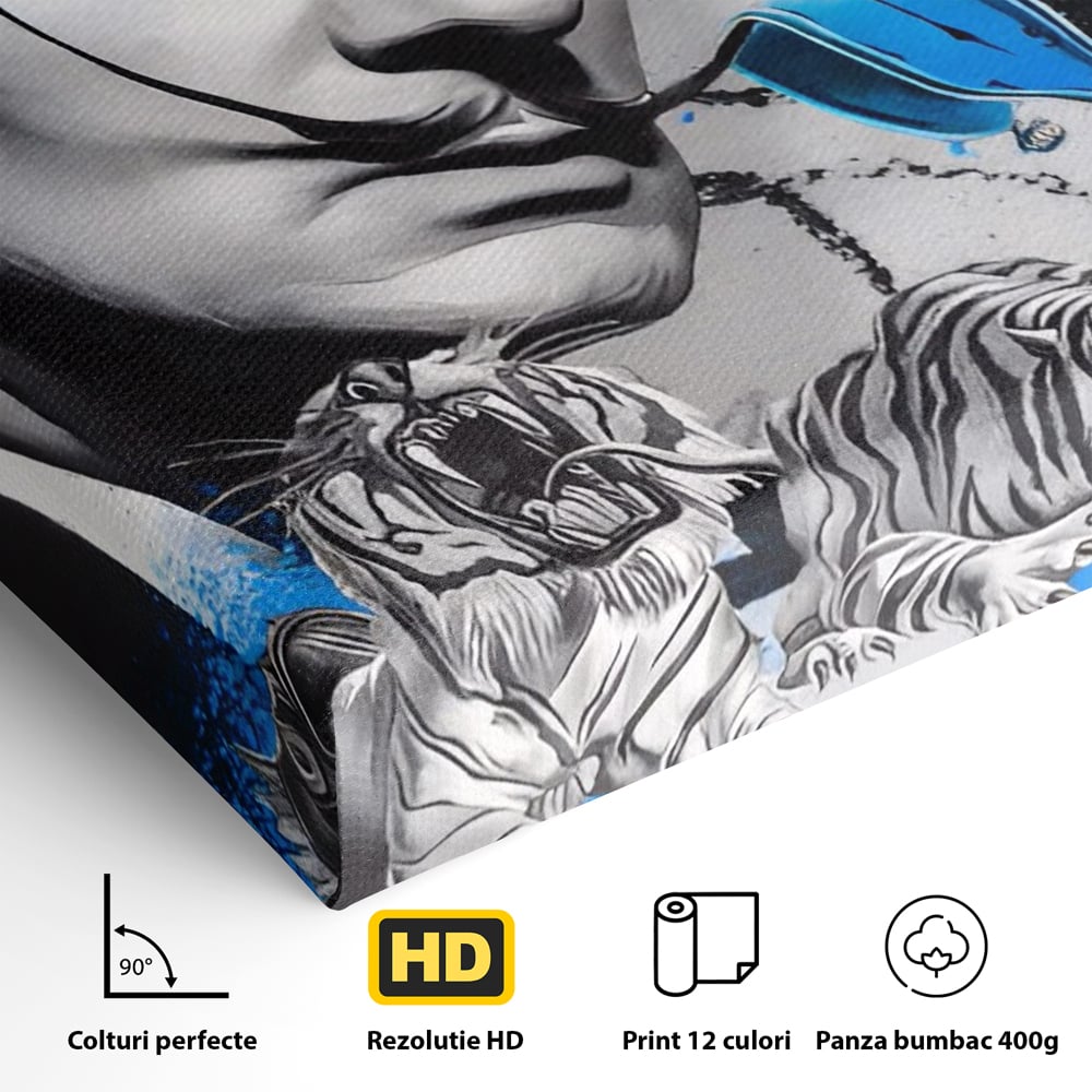 Tablou Canvas Premium LuxCanva® A1496, Dali Salvador ,  Room, Pictor, Sculptor, Tigru, Elefent, Living, Culori Vibrante