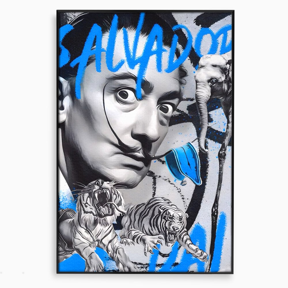 Tablou Canvas Premium LuxCanva® A1496, Dali Salvador ,  Room, Pictor, Sculptor, Tigru, Elefent, Living, Culori Vibrante