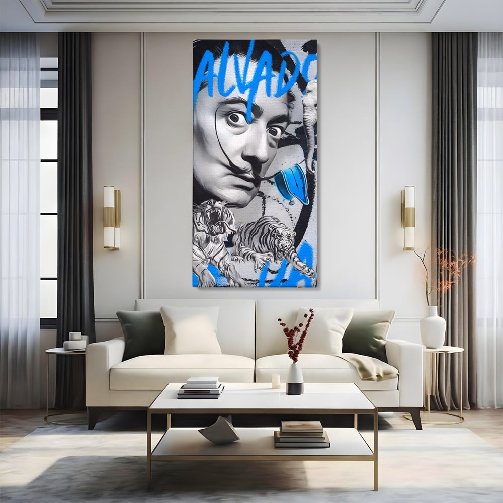 Tablou Canvas Premium LuxCanva® A1496, Dali Salvador ,  Room, Pictor, Sculptor, Tigru, Elefent, Living, Culori Vibrante