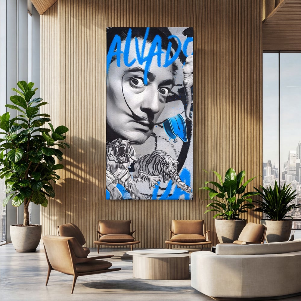 Tablou Canvas Premium LuxCanva® A1496, Dali Salvador ,  Room, Pictor, Sculptor, Tigru, Elefent, Living, Culori Vibrante
