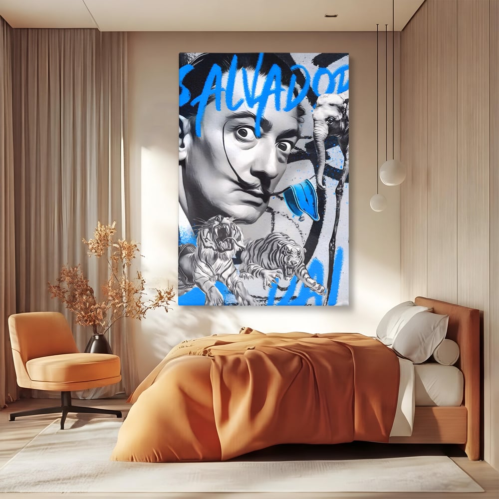 Tablou Canvas Premium LuxCanva® A1496, Dali Salvador ,  Room, Pictor, Sculptor, Tigru, Elefent, Living, Culori Vibrante