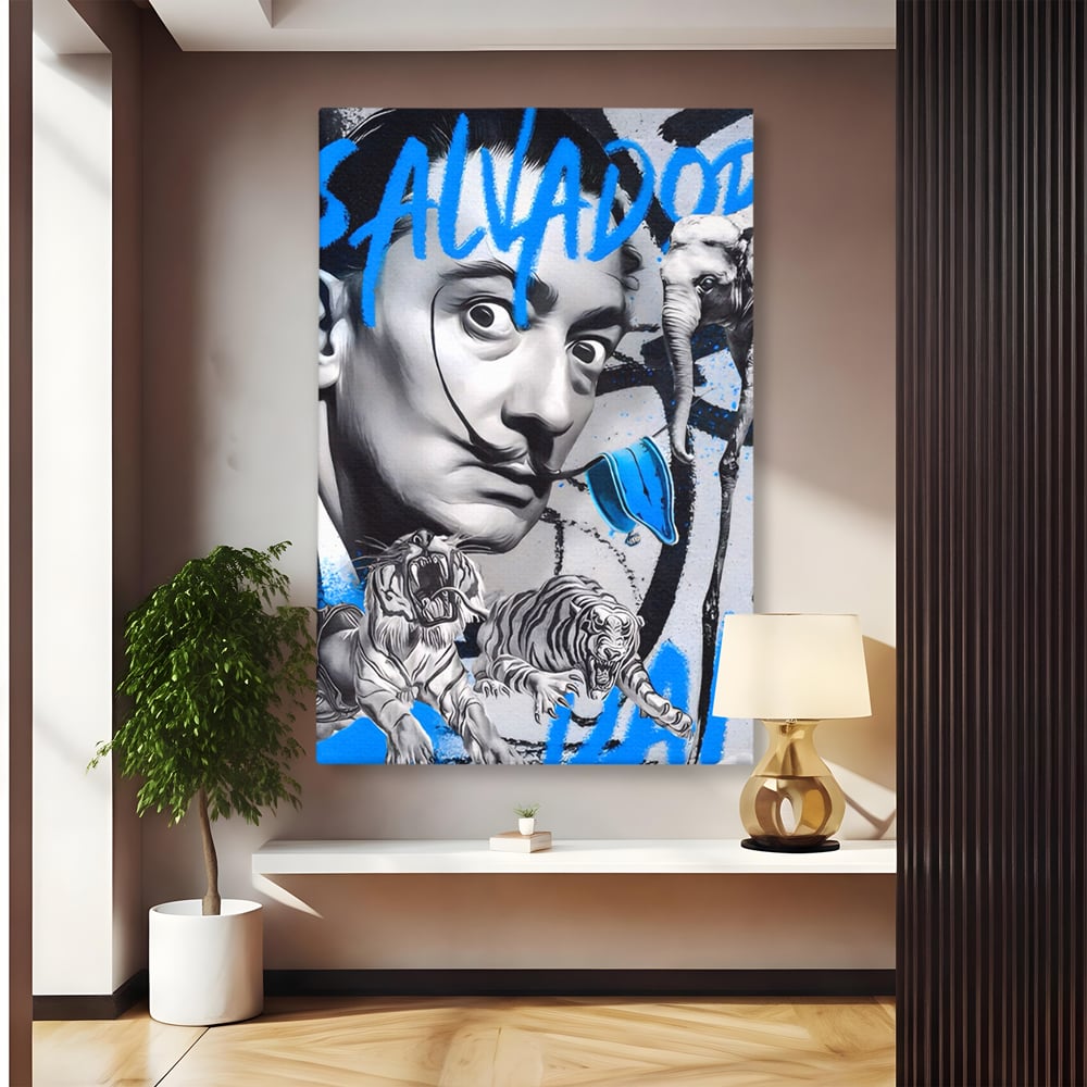 Tablou Canvas Premium LuxCanva® A1496, Dali Salvador ,  Room, Pictor, Sculptor, Tigru, Elefent, Living, Culori Vibrante