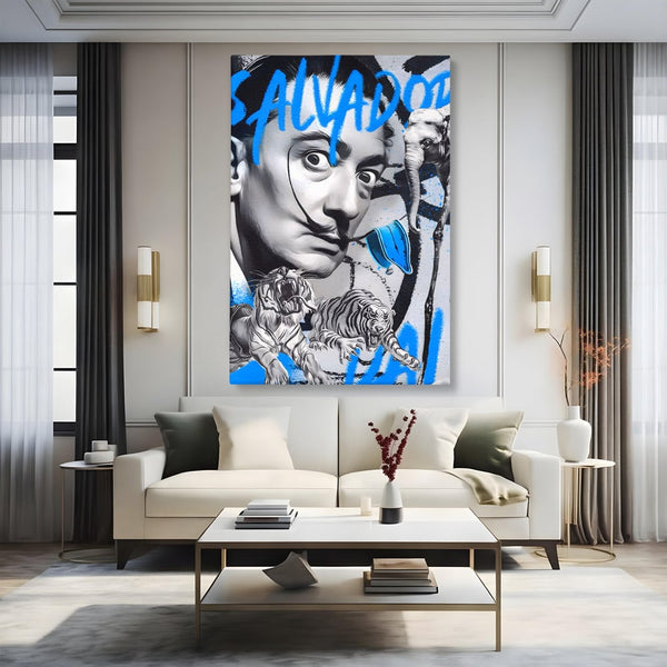 Tablou Canvas Premium LuxCanva® A1496, Dali Salvador ,  Room, Pictor, Sculptor, Tigru, Elefent, Living, Culori Vibrante