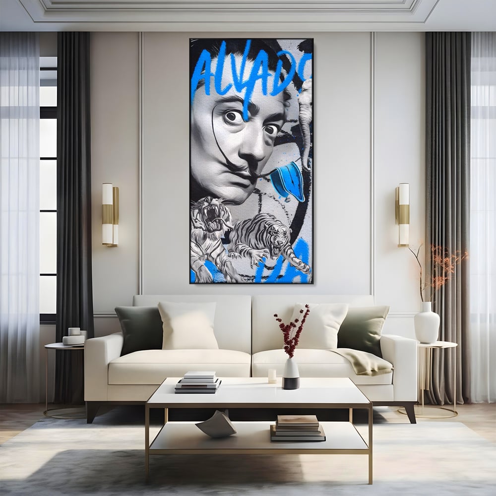 Tablou Canvas Premium LuxCanva® A1496, Dali Salvador ,  Room, Pictor, Sculptor, Tigru, Elefent, Living, Culori Vibrante
