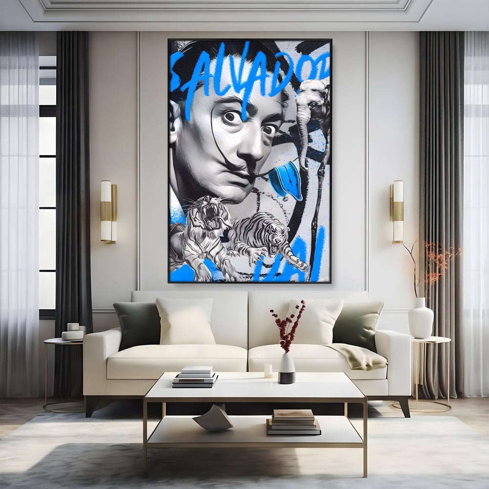 Tablou Canvas Premium LuxCanva® A1496, Dali Salvador ,  Room, Pictor, Sculptor, Tigru, Elefent, Living, Culori Vibrante