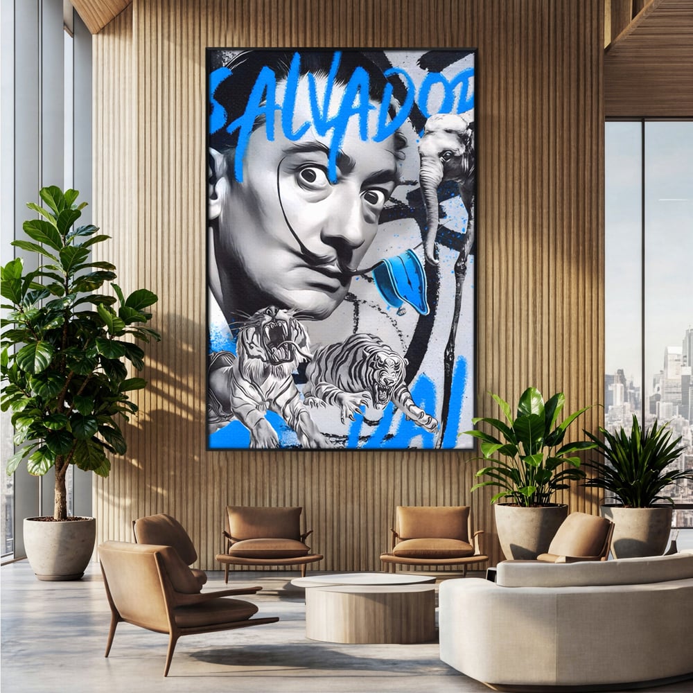 Tablou Canvas Premium LuxCanva® A1496, Dali Salvador ,  Room, Pictor, Sculptor, Tigru, Elefent, Living, Culori Vibrante