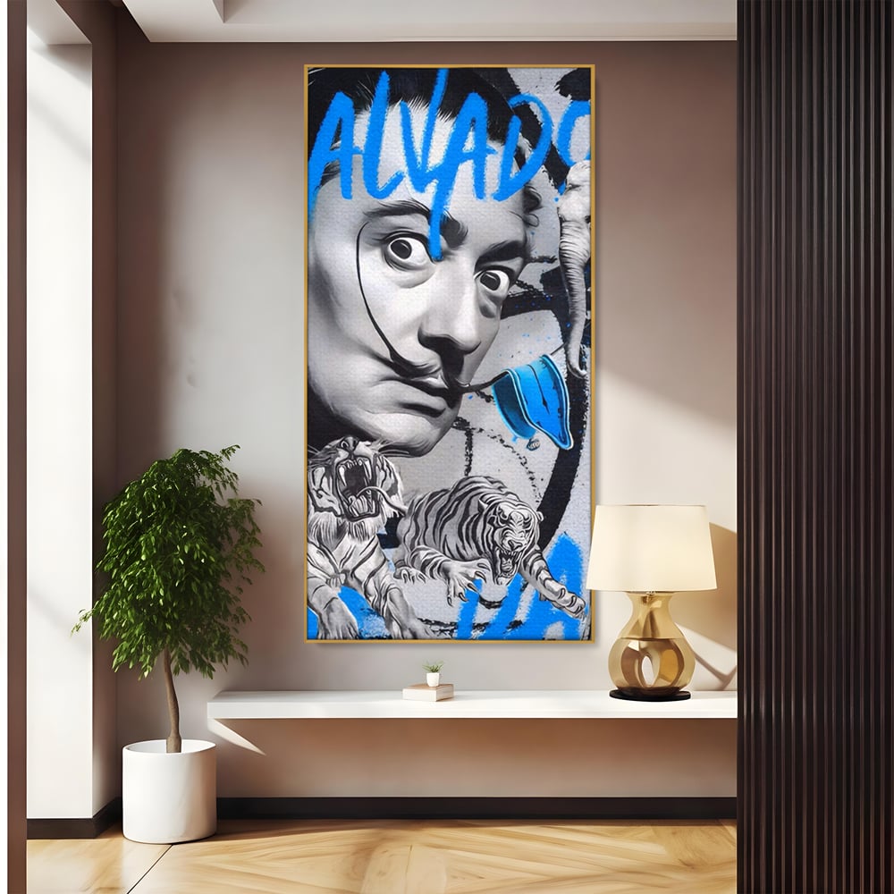 Tablou Canvas Premium LuxCanva® A1496, Dali Salvador ,  Room, Pictor, Sculptor, Tigru, Elefent, Living, Culori Vibrante